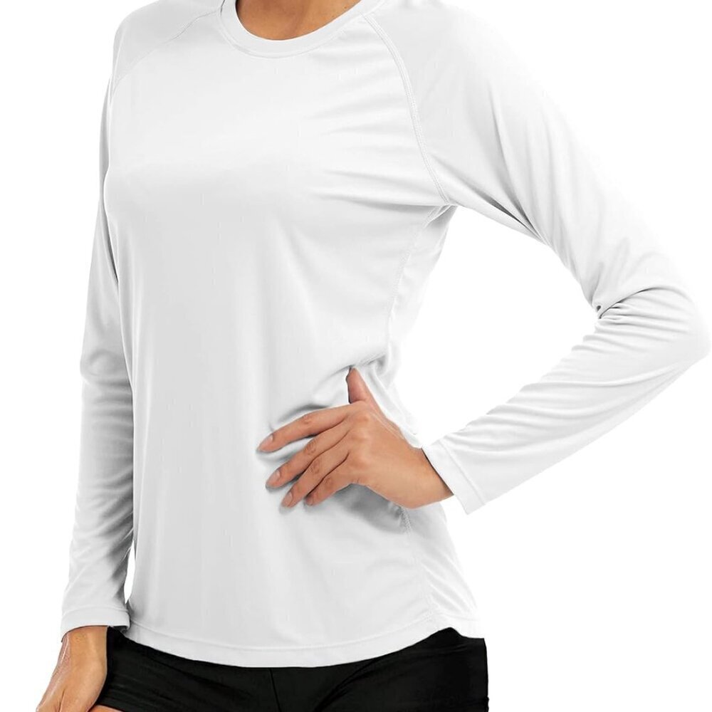 Women's Long Sleeve Sun Shirt UPF 50+ Polyester Moisture Wicking Yoga Gym Outdoo